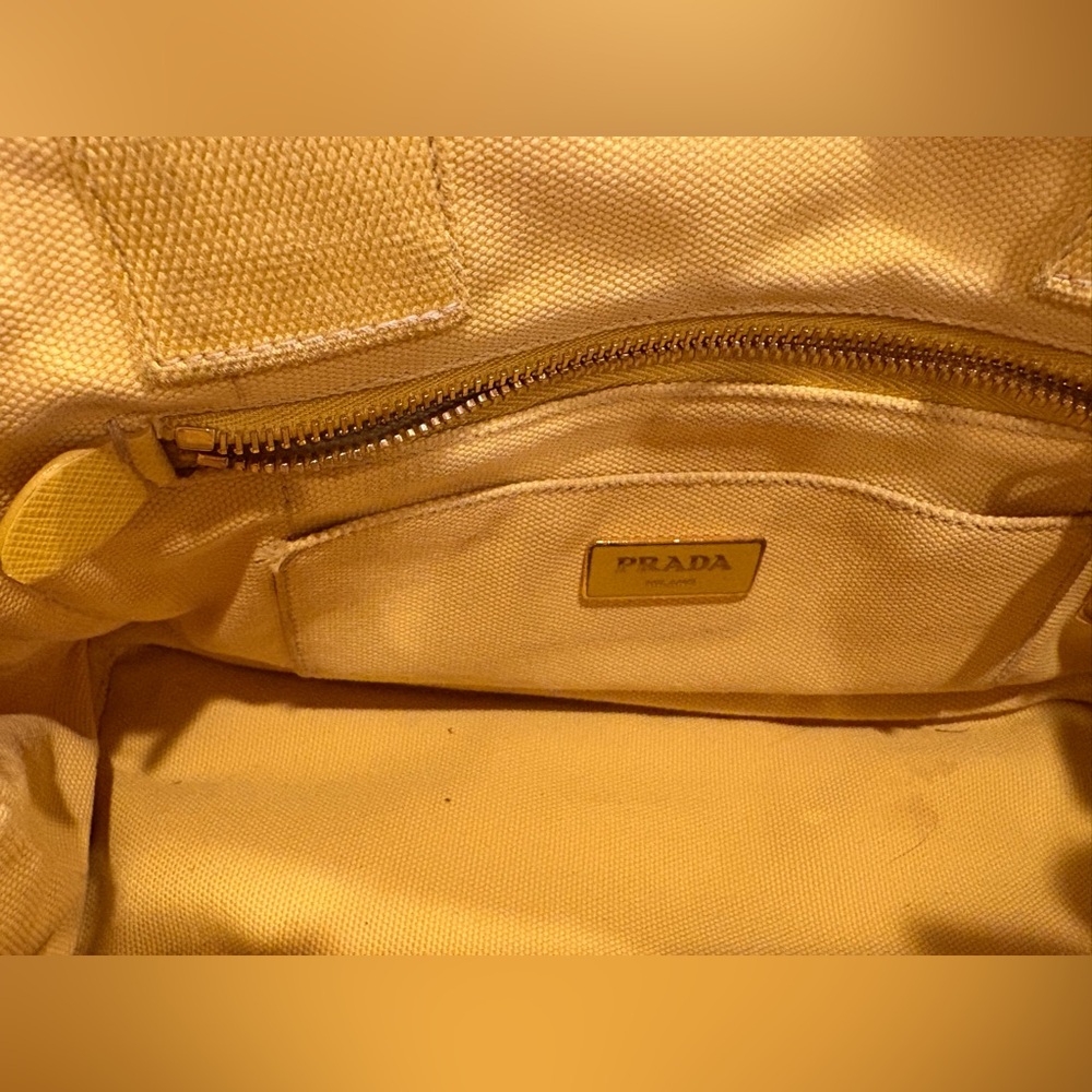 Yellow Prada Canapa Tote Canvas Mini - Picture 11 of 14